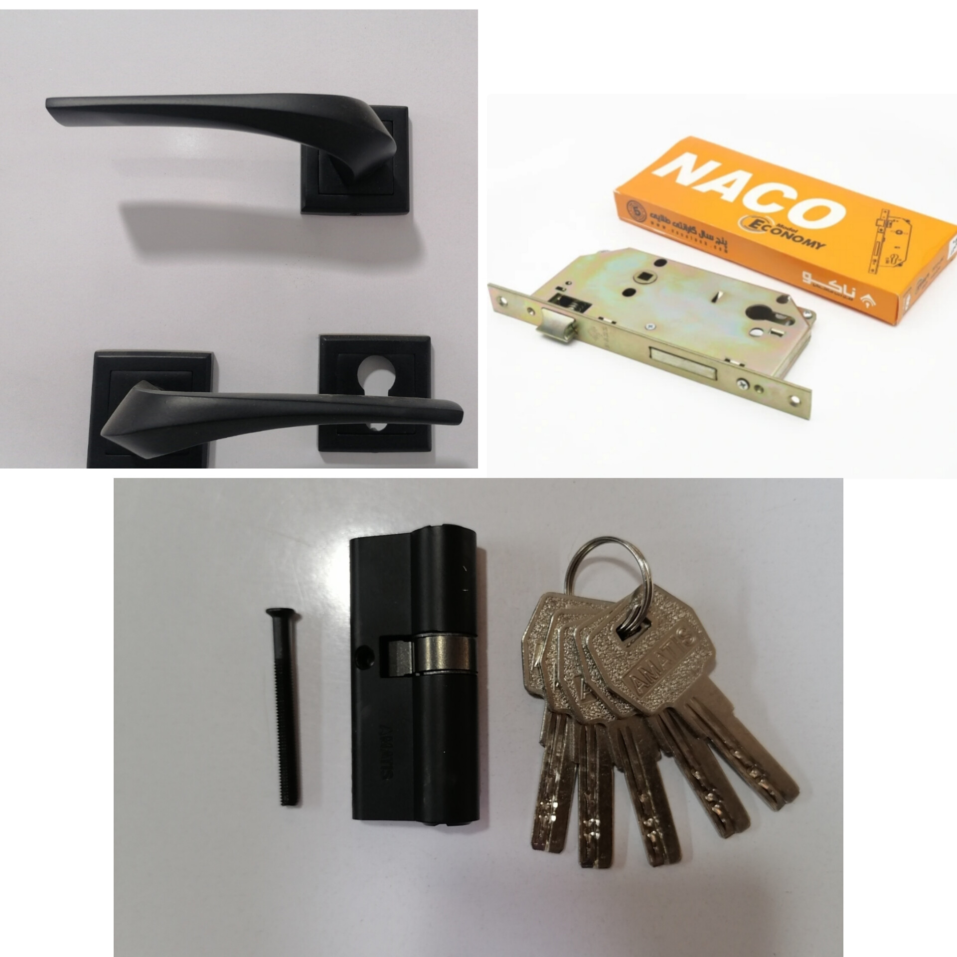 ست کامل دستگیره دو تکه مشکی کد 870 فارا