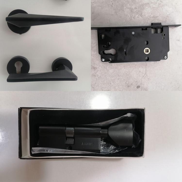 ست کامل دستگیره دو تکه مشکی کد 8100 سرویس