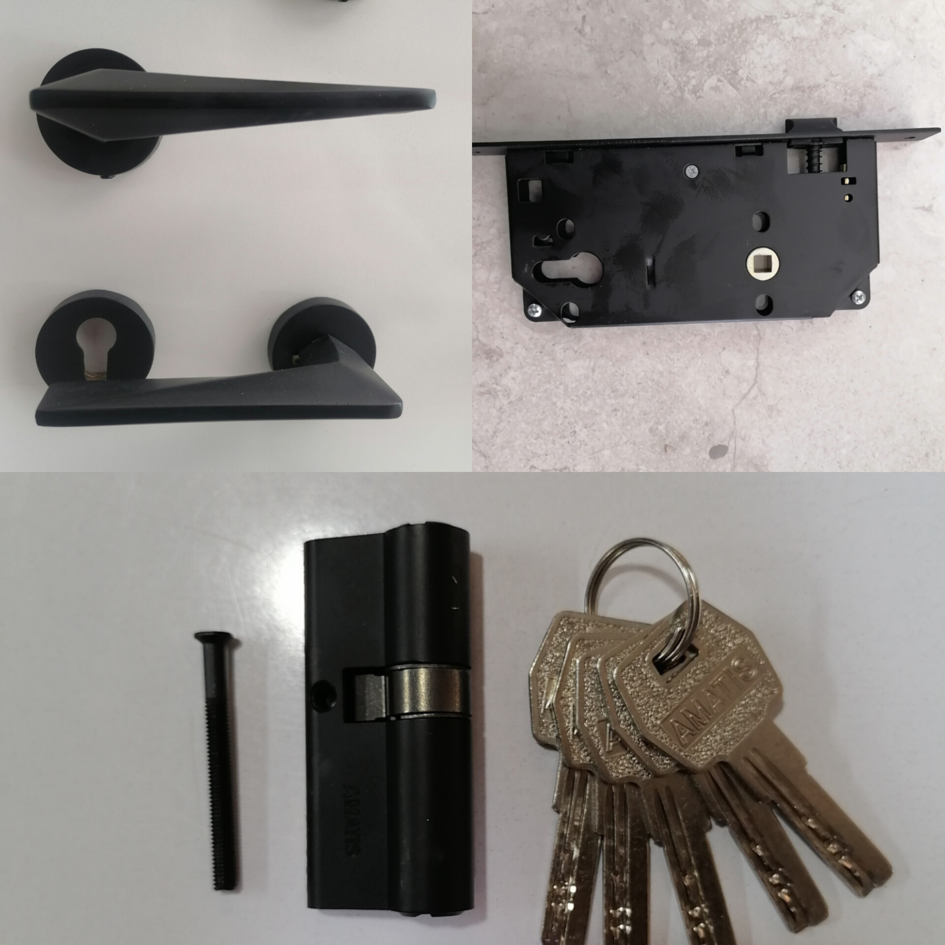 ست کامل دستگیره دو تکه مشکی کد 8100