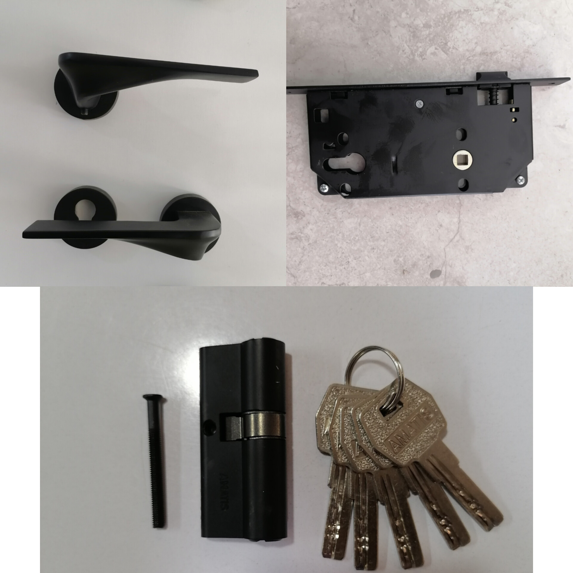 ست کامل دستگیره دو تکه مشکی کد 3100