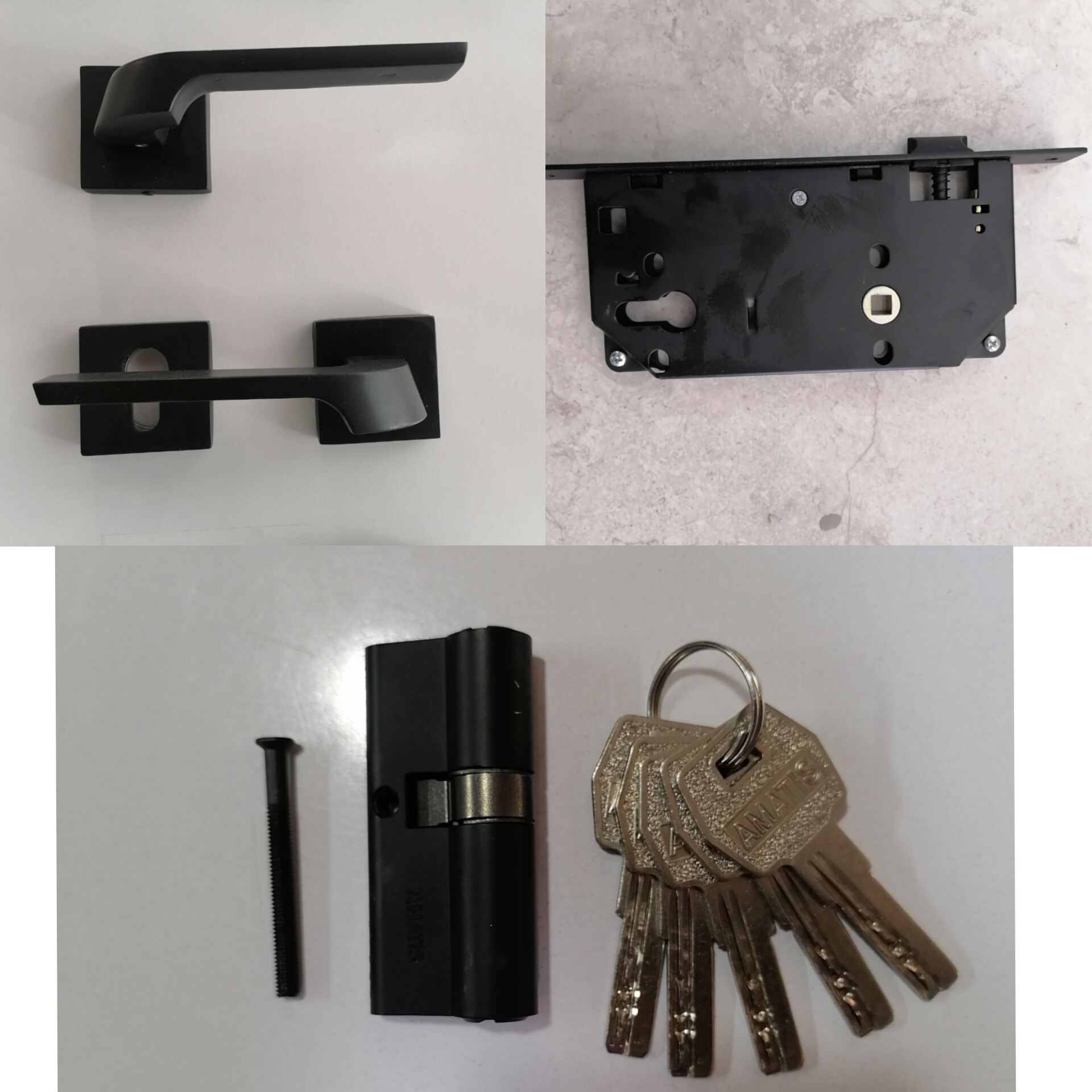 ست کامل دستگیره دو تکه مشکی کد 1600