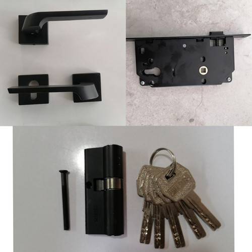 ست کامل دستگیره دو تکه مشکی کد 1600