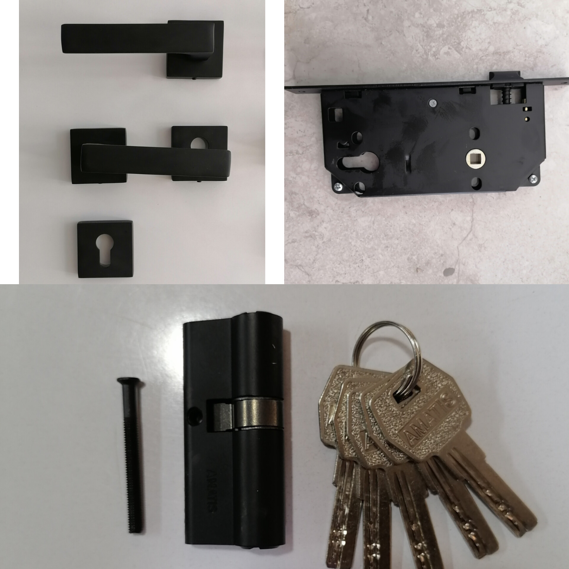 ست کامل دستگیره دو تکه مشکی کد 70